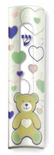 Teddy Bear and Hearts Mezuzah by Kfir Mezuzah