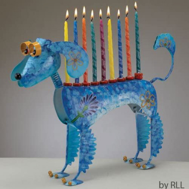 Muttel the Dog Chanukah Menorah