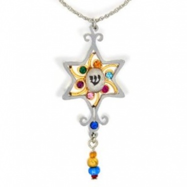 Star of David Beaded Judaic Necklace by Seeka