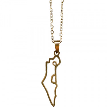 Stainless Steel Map of Israel Pendant