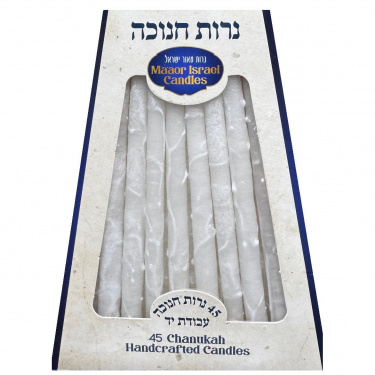 Safed Chanukah Candles - White