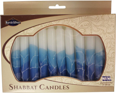 Safed Shabbat Candles -  Turquoise