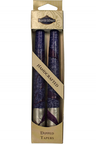 Safed Candles Silver Blue 10