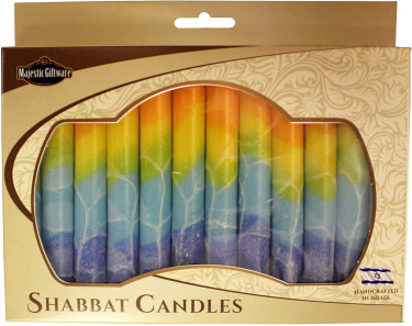 Safed Shabbat Candles - Fantasy Orange