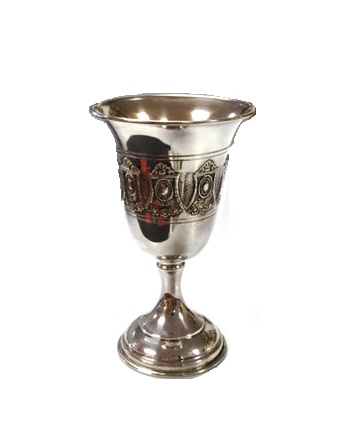 Sterling Silver Kiddush Cup, Shield
