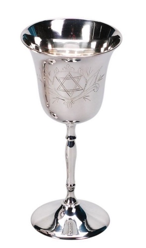 Silver Plated Kiddush Cup, Large