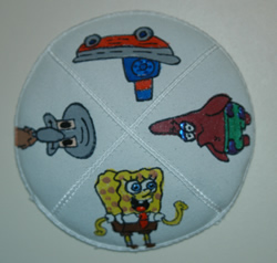 Sponge Bob Square Pants Hand Painted Yarmulke