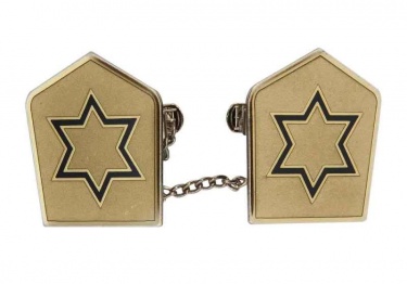 Navy Jewish Star on Silver Tallit Clips