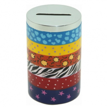 Burgundy Patterned Tzedakah Box