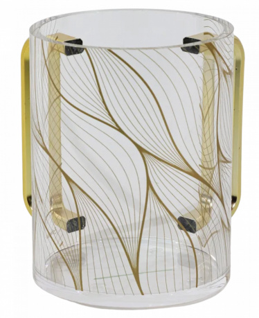 Acrylic Clear Washing Cup Gold Design