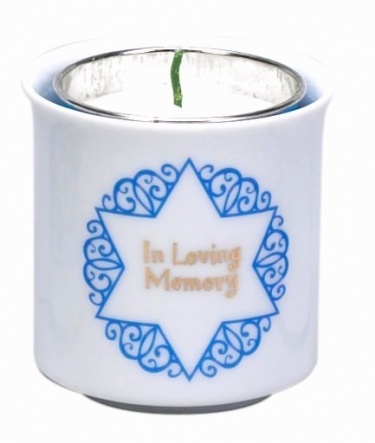 Yahrzeit Porcelain Memorial Candle Holder