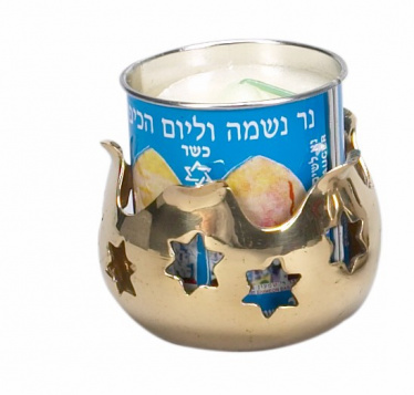 Gold Star Yahrzeit Memorial Candle Holder