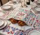 Embroidered Colorful Flower Challah Cover 1