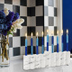Chanukah Candles - Blue 2 Tone Honeycomb Beeswax 1