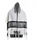 Galilee Silk Modern Gray and Black Decorated Tallit 