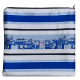 Jerusalem Tallit Set, Blue 1