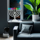 LED Electric Pearl White Hanukkah Menorah with Special Effects 1
