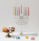 Chanukah Traditional Menorah Nickel Plated, Large 1