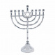 Chanukah Traditional Menorah Nickel Plated, Large