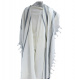 Tashbetz Gray & Silver Stripes Wool Tallit size 60 1