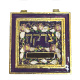 Jeweled Tzedakah Box with Flower Motif, Purple 2