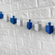 Hannukah Garland Decoration - Blue & Silver Glitter Dreidel String Decor 2