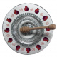 Lily Art Red Pomagranate Reinforced Glass Apple & Honey Dish