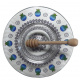 Lily Art Blue Pomagranate Reinforced Glass Apple & Honey Dish