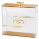Plexiglass Elegant Gold Lines Clear Matzah Box