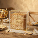 Plexiglass Elegant Gold Lines Clear Matzah Box 1