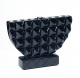 Black Geometric Hand-Painted Ceramic Menorah
